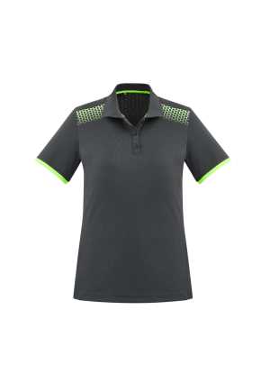 Ladies Galaxy Polo Grey/Fluoro Lime 10