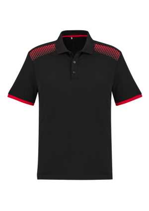 Mens Galaxy Polo Black/Red 2XL