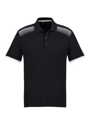 Mens Galaxy Polo Black/White 2XL