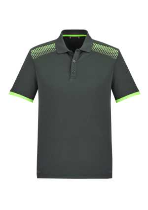 Mens Galaxy Polo Grey/Fluoro Lime 2XL