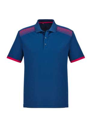 Mens Galaxy Polo Steel Blue/Magenta 2XL