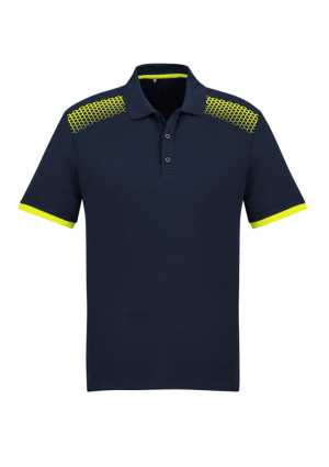 Mens Galaxy Polo Navy/Fluoro Yellow 2XL