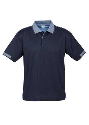 Mens Noosa Self Check Polo Navy/Spring Blue 2XL