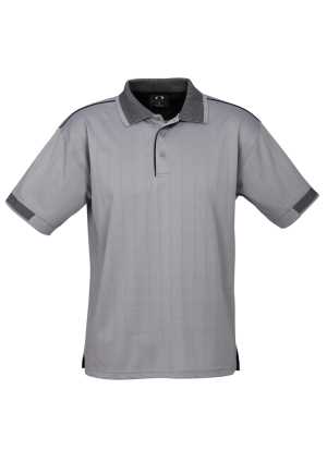 Mens Noosa Self Check Polo Silver Grey/Black 2XL