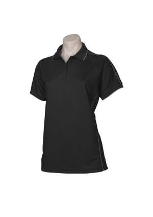 Womens Resort Short Sleeve Polo Black/Charcoal 10