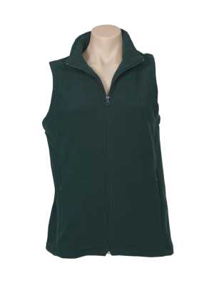 #D Ladies Plain Micro Fleece Vest Forest 10
