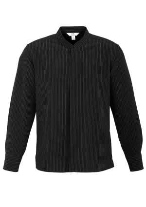 Mens Quay Long Sleeve Shirt Black/White L