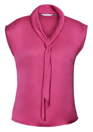 Ladies Shimmer Tie Neck Top Poppy 10