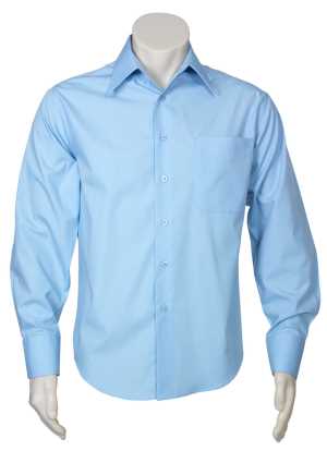 Mens Metro Long Sleeve Shirt Sky Blue 2XL