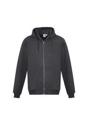 Mens Crew Zip Hoodie Charcoal 2XL