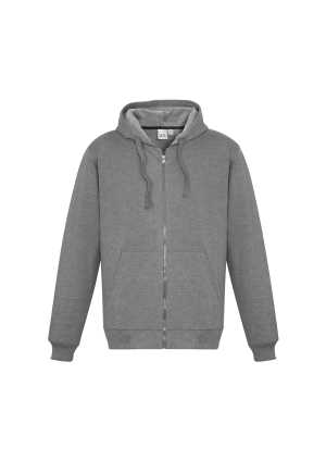 Mens Crew Zip Hoodie Grey Marle 2XL