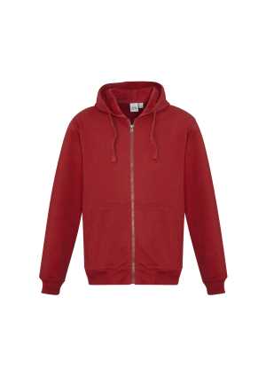 Mens Crew Zip Hoodie Red 2XL