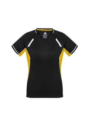 Ladies Renegade Tee Black/Gold/Silver 10