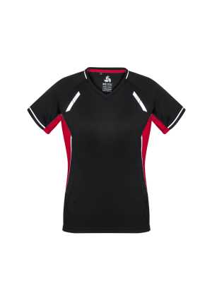 Ladies Renegade Tee Black/Red/Silver 10