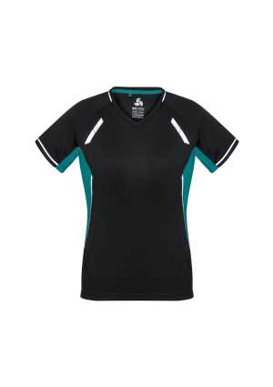 Ladies Renegade Tee Black/Teal/Silver 10