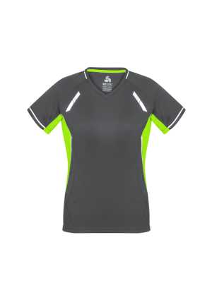 Ladies Renegade Tee Grey/Fluoro Lime/Silver 10