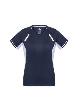 Ladies Renegade Tee Navy/White/Silver 10