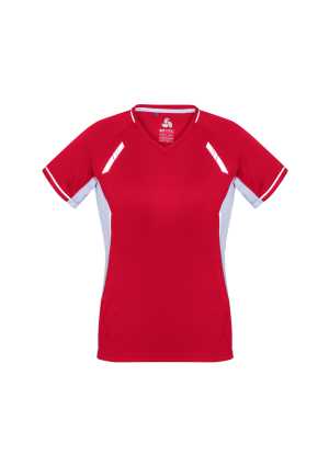 Ladies Renegade Tee Red/White/Silver 10