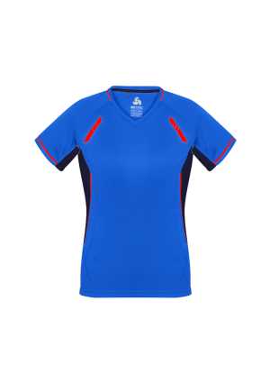 Ladies Renegade Tee Royal/Navy/Fluoro Orange 10