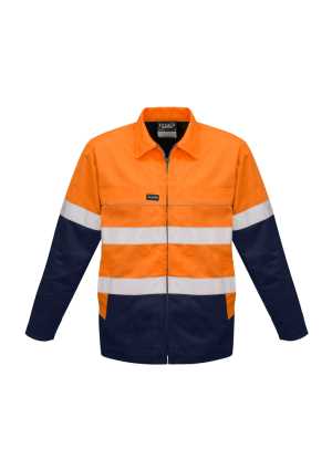  Mens Hi Vis Cotton Drill Orange/Navy Jacket 2XL