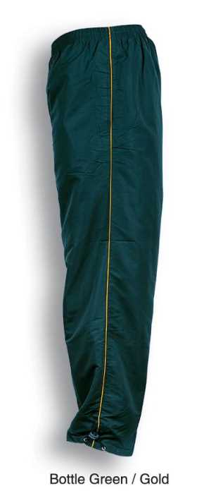 Unisex Track -Suit Pants With Piping Bottle/Gold 2XL