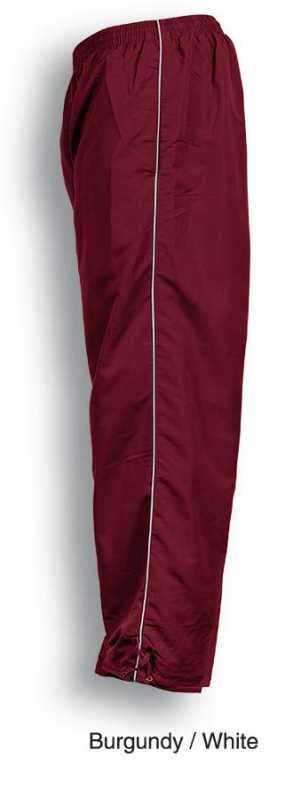 Unisex Track -Suit Pants With Piping Burgundy/White 2XL