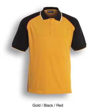 Three Tone Polo Gold/Black/Red 2XL