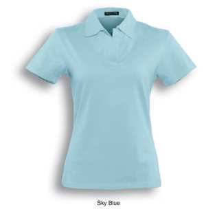 Ladies' Cotton Spandex Polo Sky 10