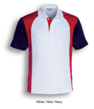 Breezeway Three Tone Polo White/Red/Navy 2XL