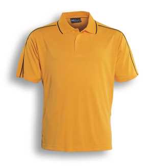 Ladies Breezeway Striped Polo Gold/Bottle 8