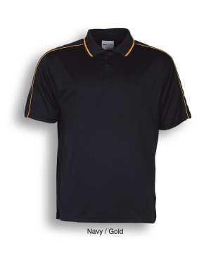 Ladies Breezeway Striped Polo Navy/Gold 8