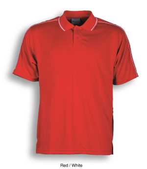 Ladies Breezeway Striped Polo Red/White 8