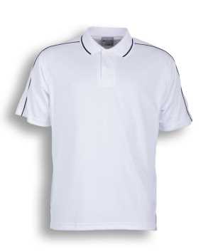 Ladies Breezeway Striped Polo White/Navy 8