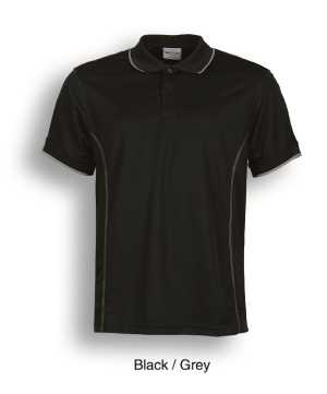 Stitch Feature Essentials-Men'S Short Sleeve Polo Black/Grey
