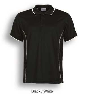 Stitch Feature Essentials-Men'S Short Sleeve Polo Black/Whit