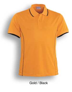 Stitch Feature Essentials-Men'S Short Sleeve Polo Gold/Black