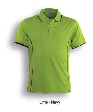 Stitch Feature Essentials-Men'S Short Sleeve Polo Lime/Navy