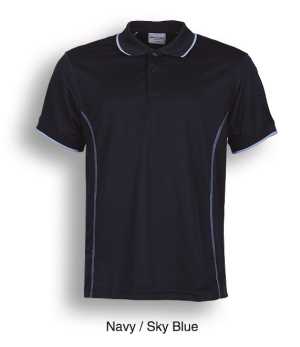 Stitch Feature Essentials-Men'S Short Sleeve Polo Navy/Sky 2