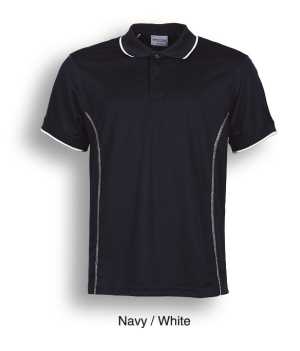 Stitch Feature Essentials-Men'S Short Sleeve Polo Navy/White