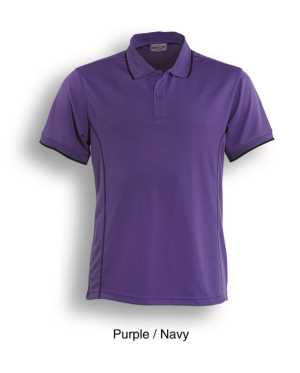 Stitch Feature Essentials-Men'S Short Sleeve Polo Purple/Nav