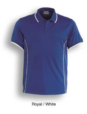 Stitch Feature Essentials-Men'S Short Sleeve Polo Royal/Whit