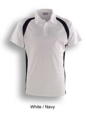 Team Essentials-Mens Short Sleeve Contrast Panel Polo