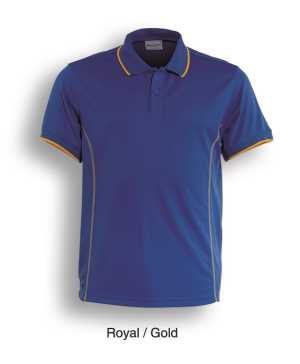 Stitch Feature Essentials-Ladies Short Sleeve Polo Royal/Gol