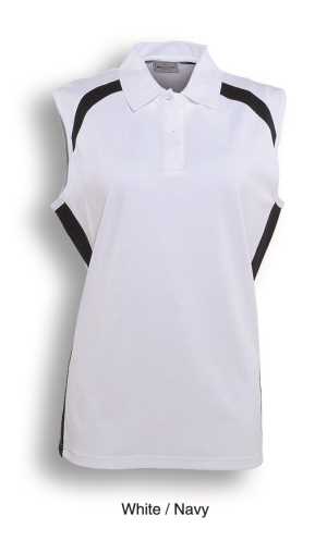 Team Essentials-Ladies Sleeveless Contrast Polo