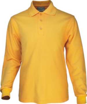 Mens Long Sleeve Basic Polo Gold 2XL
