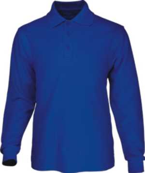 Mens Long Sleeve Basic Polo Royal 2XL
