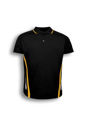 Adults Elite Sports Polo Black/Gold 2XL