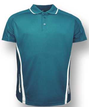 Adults Elite Sports Polo Cyan/White 2XL