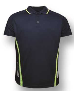 Adults Elite Sports Polo Navy/Lime M