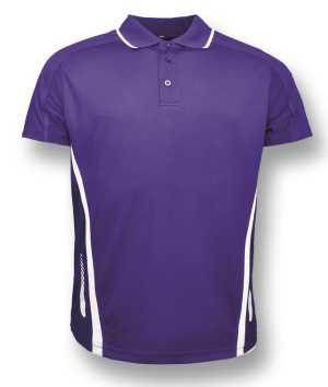 Adults Elite Sports Polo Purple/White 2XL